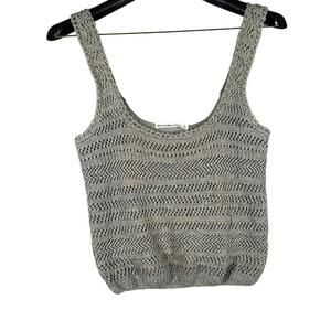 Abercrombie And Fitch Crotchet Open Knit Square Neck Crop Tank Top S Y2k
